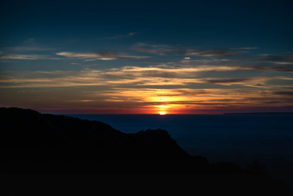 Sunset over the sea