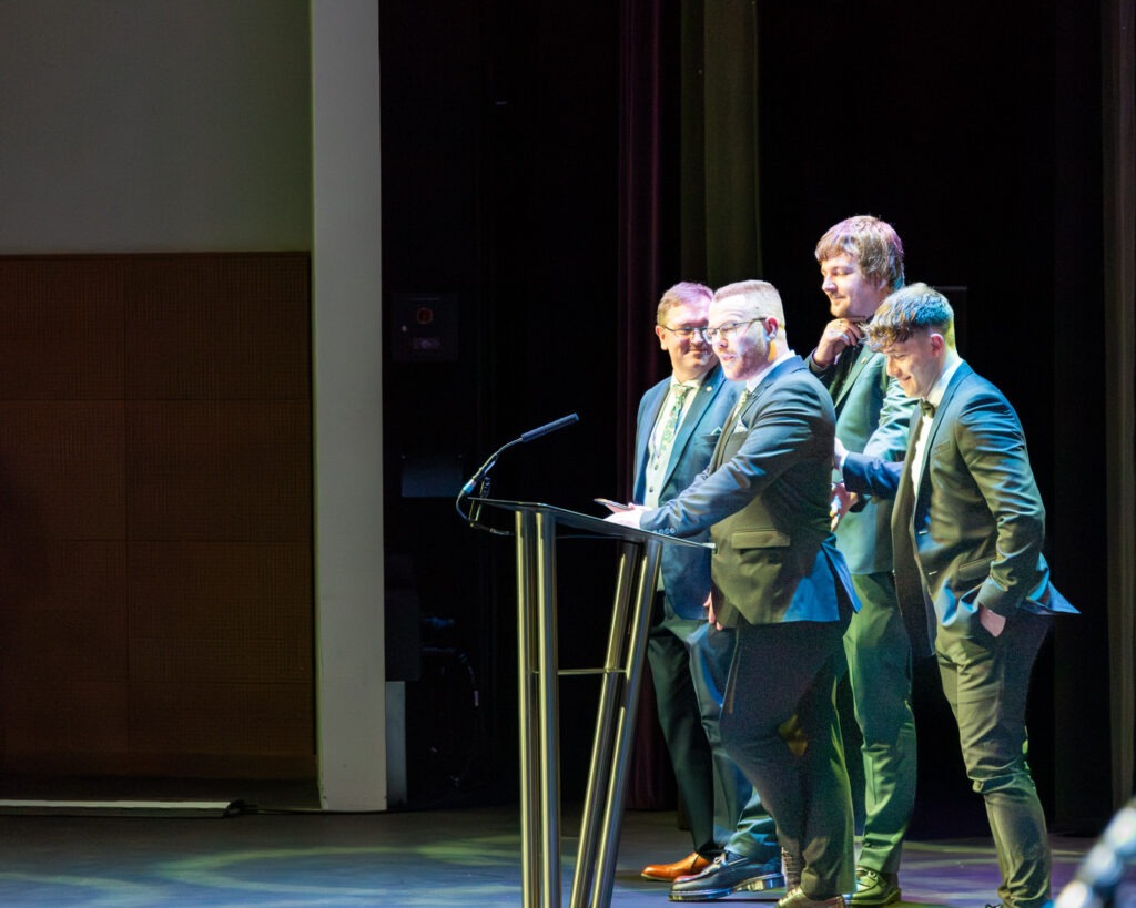 Award winners the boys from the estate at the It's My Shout Awards